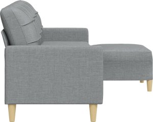 vidaXL vidaXL 3-osobowa sofa z podnóżkiem, jasnoszary, 210 cm, tkaniną 4
