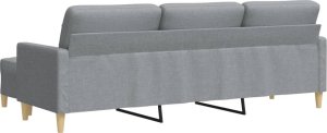 vidaXL vidaXL 3-osobowa sofa z podnóżkiem, jasnoszary, 210 cm, tkaniną 5