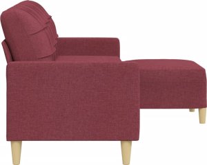 vidaXL vidaXL 3-osobowa sofa z podnóżkiem winna czerwień 210 cm, tkaniną 4