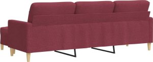 vidaXL vidaXL 3-osobowa sofa z podnóżkiem winna czerwień 210 cm, tkaniną 5