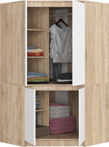 Fabryka Mebli Akord SZAFA NAROŻNA S100 4D CLP DĄB SONOMA / BIAŁA 2