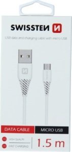 Kabel USB Swissten USB-A - micro-B 1.5 m Biały (71504300) 4