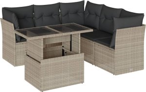 vidaXL 6-cz. zestaw mebli ogrodowych, z poduszkami, jasnoszary 2