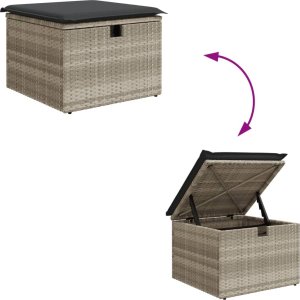 vidaXL 6-cz. zestaw mebli ogrodowych, z poduszkami, jasnoszary 8