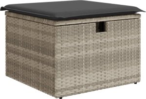 vidaXL 9-cz. zestaw mebli ogrodowych, poduszki, jasnoszary polirattan 6