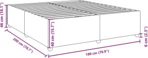 vidaXL vidaXL Rama łóżka bez materaca, taupe, 180x200 cm, obita tkaniną 9