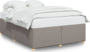 vidaXL Rama łóżka bez materaca, taupe, 140x200 cm, obita tkaniną 2