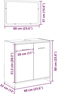 vidaXL vidaXL 2-częściowy zestaw mebli łazienkowych, kolor dąb sonoma 10