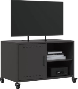 vidaXL Szafka RTV, czarna, 68x39x43,5 cm, stal walcowana na zimno 4