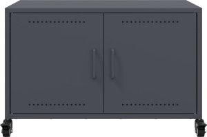 vidaXL vidaXL Szafka RTV, czarna, 68x39x43,5 cm, stal walcowana na zimno 6