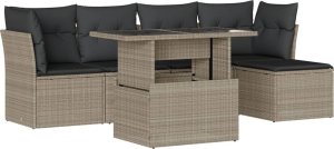 vidaXL 6-cz. zestaw mebli ogrodowych, z poduszkami, jasnoszary 2