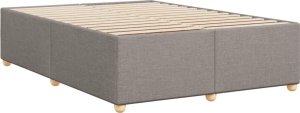 vidaXL vidaXL Rama łóżka bez materaca, taupe, 140x190 cm, obita tkaniną 6