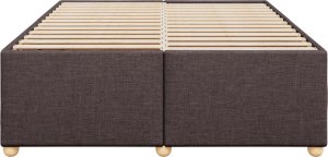 vidaXL Rama łóżka bez materaca, ciemnobrązowa, 160x200 cm, tkanina 4