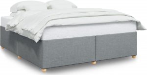 vidaXL vidaXL Rama łóżka bez materaca, jasnoszara, 180x200 cm, obita tkaniną 2