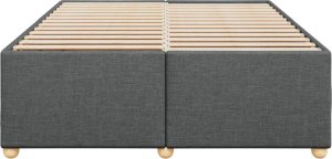 vidaXL Rama łóżka bez materaca, ciemnoszara, 160x200 cm, obita tkaniną 4