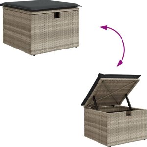 vidaXL 6-cz. zestaw mebli ogrodowych, z poduszkami, jasnoszary 8