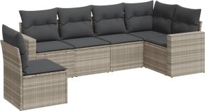 vidaXL vidaXL 6-cz. zestaw mebli ogrodowych, z poduszkami, jasnoszary 2