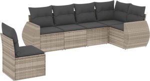 vidaXL vidaXL 6-cz. zestaw mebli ogrodowych, z poduszkami, jasnoszary 2