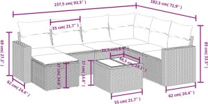 vidaXL 8-cz. zestaw mebli ogrodowych, poduszki, jasnoszary polirattan 4