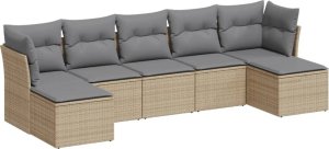 vidaXL vidaXL 7-cz. zestaw wypoczynkowy do ogrodu, z poduszkami, jasnoszary 2