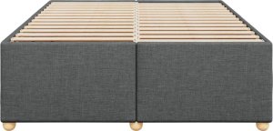 vidaXL Rama łóżka bez materaca, ciemnoszara, 140x190 cm, obita tkaniną 4