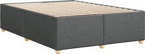 vidaXL Rama łóżka bez materaca, ciemnoszara, 140x190 cm, obita tkaniną 6