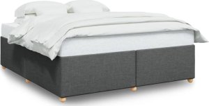 vidaXL vidaXL Rama łóżka bez materaca, ciemnoszara, 200x200 cm, obita tkaniną 2