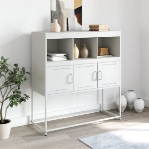 vidaXL vidaXL Szafka, biała, 100,5x39x107 cm, stal walcowana na zimno 3