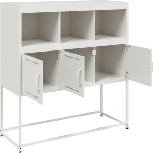vidaXL vidaXL Szafka, biała, 100,5x39x107 cm, stal walcowana na zimno 10