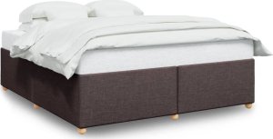 vidaXL Rama łóżka bez materaca, ciemnobrązowa, 200x200 cm, tkanina 2