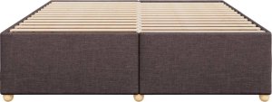 vidaXL Rama łóżka bez materaca, ciemnobrązowa, 200x200 cm, tkanina 4