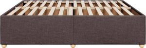 vidaXL Rama łóżka bez materaca, ciemnobrązowa, 200x200 cm, tkanina 5