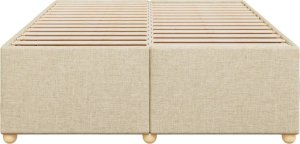 vidaXL Rama łóżka bez materaca, kremowa, 140x190 cm, obita tkaniną 4