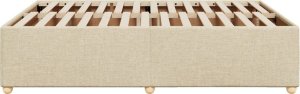 vidaXL Rama łóżka bez materaca, kremowa, 140x190 cm, obita tkaniną 5