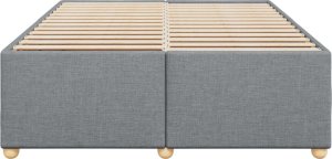 vidaXL Rama łóżka bez materaca, jasnoszara, 160x200 cm, obita tkaniną 4