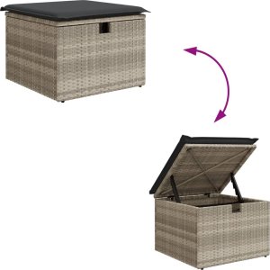 vidaXL 6-cz. zestaw mebli ogrodowych, z poduszkami, jasnoszary 8