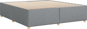 vidaXL Rama łóżka bez materaca, jasnoszara, 200x200 cm, obita tkaniną 3