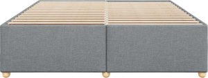 vidaXL Rama łóżka bez materaca, jasnoszara, 200x200 cm, obita tkaniną 4