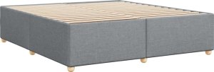 vidaXL Rama łóżka bez materaca, jasnoszara, 200x200 cm, obita tkaniną 6