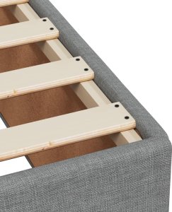 vidaXL Rama łóżka bez materaca, jasnoszara, 200x200 cm, obita tkaniną 7