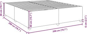 vidaXL Rama łóżka bez materaca, jasnoszara, 200x200 cm, obita tkaniną 9