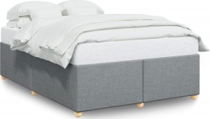 vidaXL Rama łóżka bez materaca, jasnoszara, 140x200 cm, obita tkaniną 2