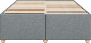 vidaXL Rama łóżka bez materaca, jasnoszara, 140x200 cm, obita tkaniną 4