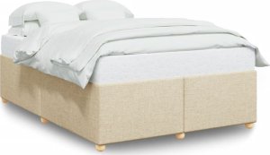 vidaXL vidaXL Rama łóżka bez materaca, kremowa, 140x200 cm, obita tkaniną 2