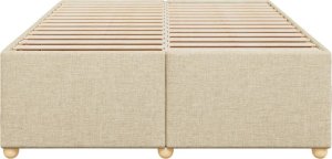 vidaXL vidaXL Rama łóżka bez materaca, kremowa, 140x200 cm, obita tkaniną 4
