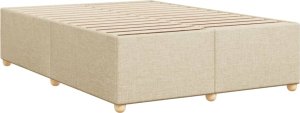 vidaXL vidaXL Rama łóżka bez materaca, kremowa, 140x200 cm, obita tkaniną 6