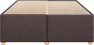 vidaXL Rama łóżka bez materaca, ciemnobrązowa, 140x190 cm, tkanina 4