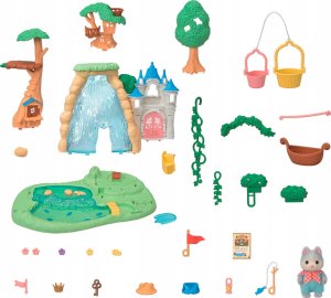 Figurka Epoch Sylvanian Families - Wyspa z wodospadem Secret Forest + figurka pieska husky (5761) 5