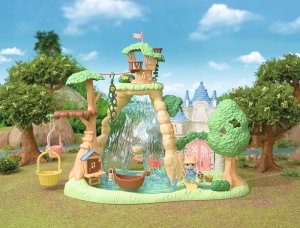 Figurka Epoch Sylvanian Families - Wyspa z wodospadem Secret Forest + figurka pieska husky (5761) 9