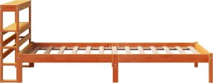 vidaXL vidaXL Rama łóżka z wezgłowiem, woskowy brąz, 90x200 cm, sosnowa 5